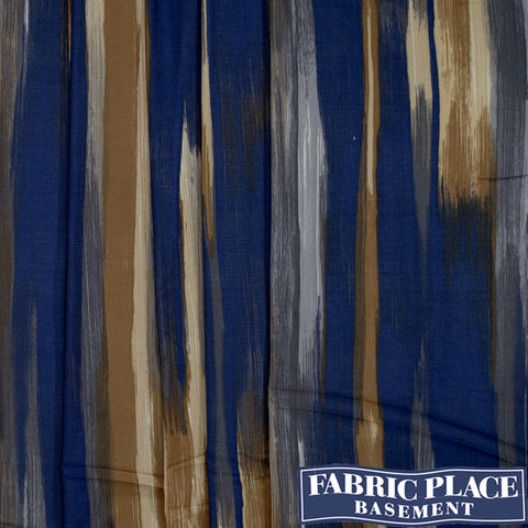 Knit Print Stripe - Blue/Brown